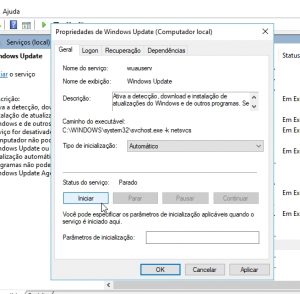 Problema para ativar ou desativar o Windows update: permissão de administrador