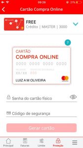 Como gerar um cartão virtual do Santander Free?