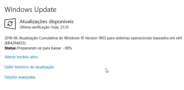 Falha ao configurar as atualizações do Windows. Revertendo alterações.