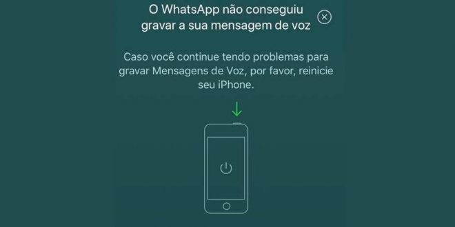 iPhone: O Whatsapp não conseguiu gravar a sua mensagem de voz.