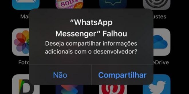 Problema no iPhone: WhatsApp Messenger falhou