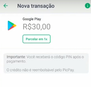 [Solução de problemas] Gift Card Google Play no PicPay